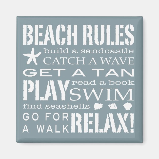 Nantucket Beach Regler Blue & White Magnet (Framsidan)