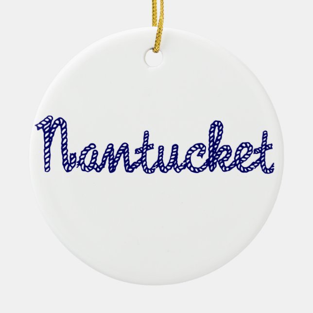 Nantucket blått julgransprydnad keramik (Framsidan)