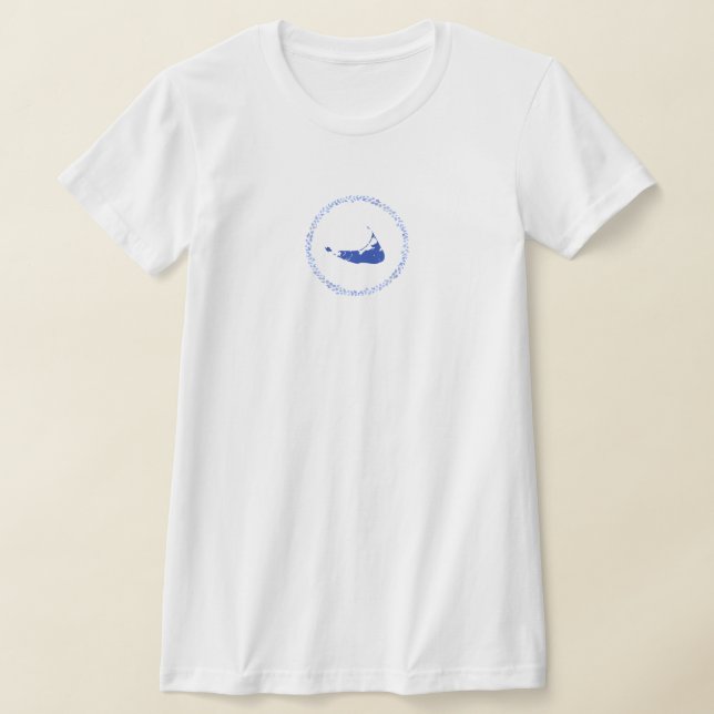Nantucket Blue and White Women's Tshirt T Shirt (Laydown)