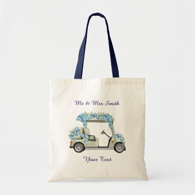 Nantucket Blue Floral Golf Cart Tygkasse (Framsidan)