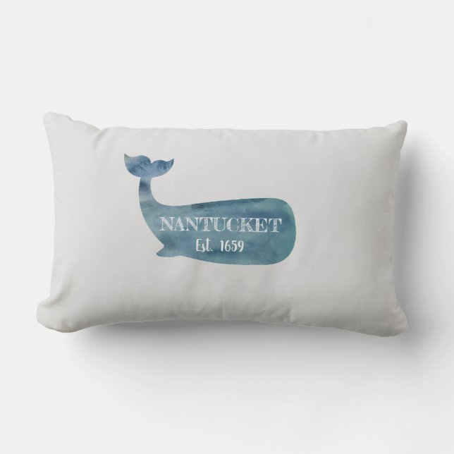 Nantucket Blue Whale Beach Lumbarkudde (Framsida)