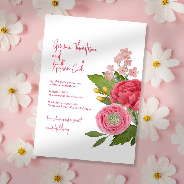 Nantucket Bouquet bröllopsinbjudan Inbjudningar (Skapare uppladdad)