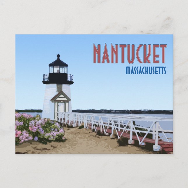 Nantucket Brant Point Lighthouse Massachusetts Vykort (Framsida)