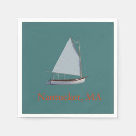 Nantucket Cat Boat. Sailboat Cocktail Napkins. Nap Pappersservett