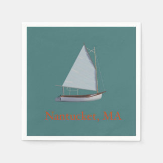 Nantucket Cat Boat. Sailboat Cocktail Napkins. Nap Pappersservett