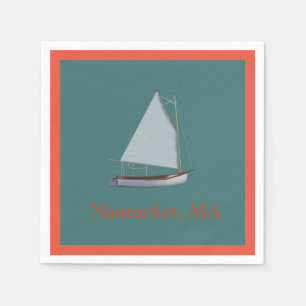 Nantucket Cat Boat. Sailboat Cocktail Napkins. Pappersservett