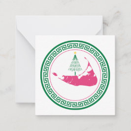 Nantucket Christmas w Tree Anteckningskort