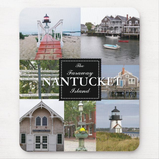 Nantucket den långväga öcollagen Mousepad Musmatta (Framsidan)