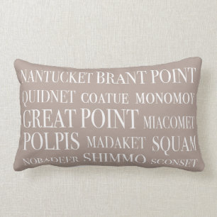 Nantucket förlägger den nautiska beige hasselnö lumbarkudde