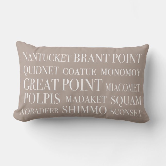 Nantucket förlägger den nautiska beige hasselnöten lumbarkudde (Framsida)