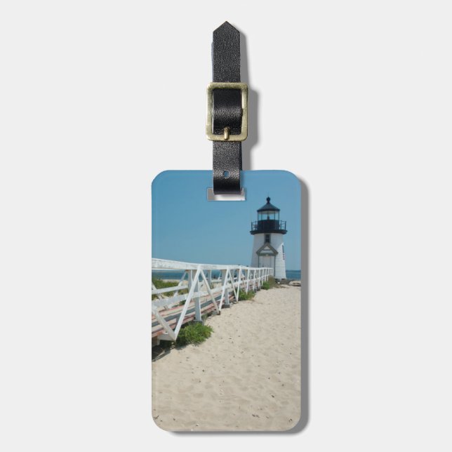 Nantucket. Gammal trä fyr Bagagebricka (Vertikal Framsida)