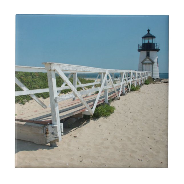 Nantucket. Gammal Trä Fyr Kakelplatta (Framsidan)