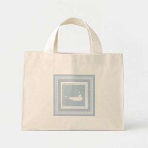 Nantucket Grekiska Nyckel Tote Blue and White Mini Tygkasse