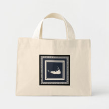 Nantucket Grekiska Nyckel Tote in Black White/Gråt