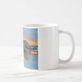Nantucket hamnsolnedgång kaffemugg