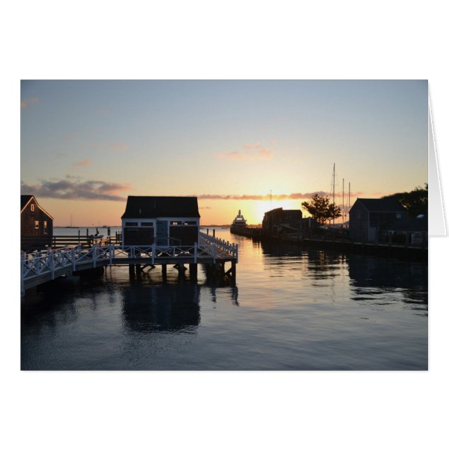Nantucket Harbour Card Hälsningskort (Framsidan Horizontal)