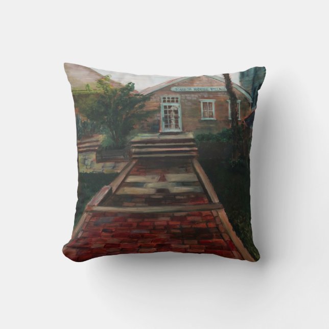 Nantucket Harbour House Village Painting Pillow Kudde (Framsida)