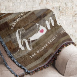 Nantucket Home Town Personlig Wood-utseende Filt<br><div class="desc">Visa lite hemligt pride med denna söta rustiska faux-plank-filt med "hem" i vit kalligrafi-skript med en silhouette karta i Nantucket som står i brev "O". En rosa hjärtillustration inuti det statliga karta kompletterar designen. Du kan ändra hjärtans position till din hemstad genom att öppna designen verktyg och dra hjärtformen till...</div>