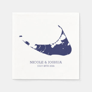 Nantucket Island Bröllop Nantucket Navy Pappersservett
