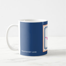 Nantucket Island Coffee Mugg in Blue, White, Rosa