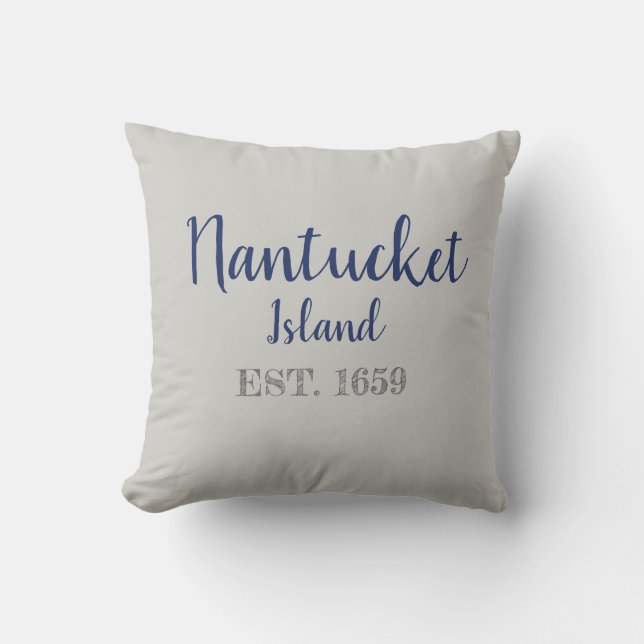 Nantucket Island Etablerad 1659 Dekorativ kudde (Framsida)