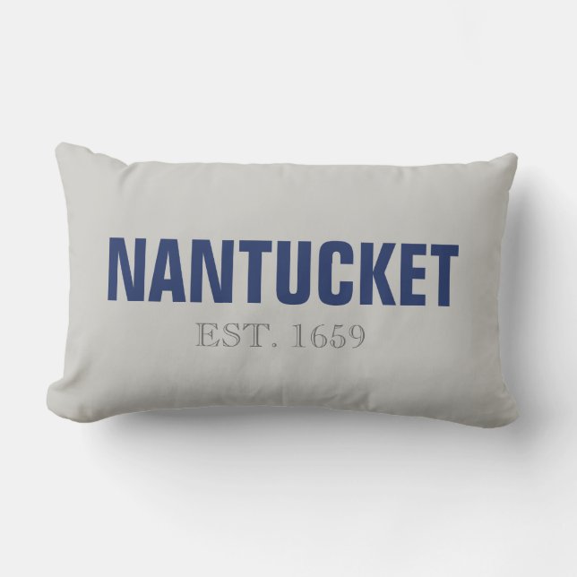 Nantucket Island Etablerad 1659 Dekorativ kudde (Framsida)