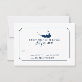 Nantucket Island Karta Bröllop OSA