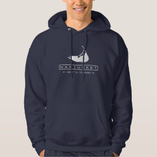 Nantucket Island Karta Logotyp Comité Hoodie Sweat