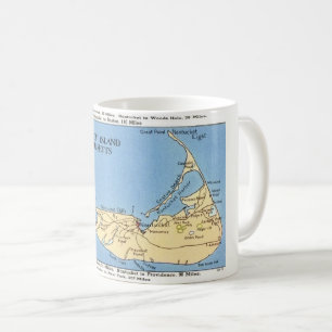 Nantucket Island Karta Mugg