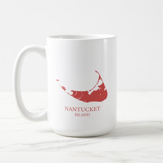 Nantucket Island Karta Nantucket Red Kaffemugg (Vänster)