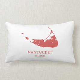 Nantucket Island Karta nantucket röd Ländrygg Kudd Lumbarkudde