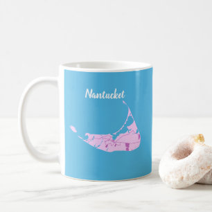 Nantucket Island Karta Painting Mugg
