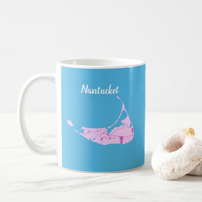 Nantucket Island Karta Painting Mugg (Med munk)