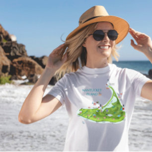 Nantucket Island Karta T Shirt