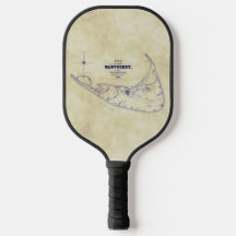 Nantucket Island MA TeaStain Vintagekarta Marinblå