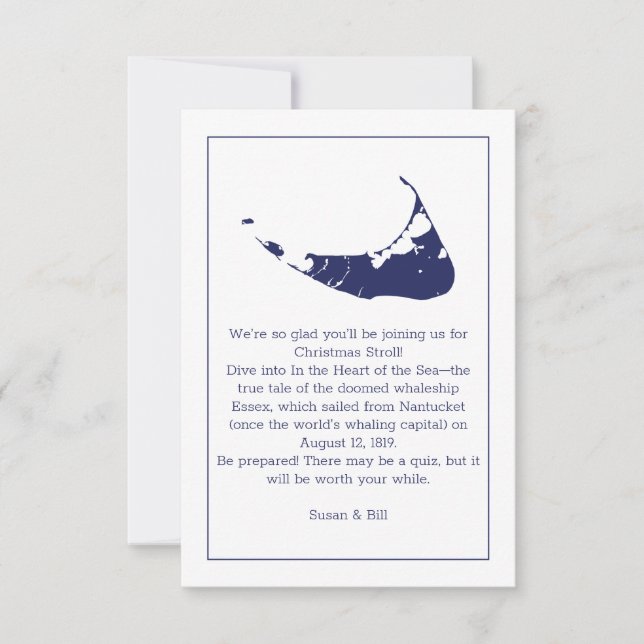 Nantucket Island marin kort (Framsida)