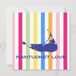 Nantucket Kärlek Bright Bold Rand FlatCard (tomt)