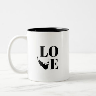 Nantucket Kärlek Graphic Print Island Silhouette Två-Tonad Mugg