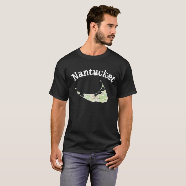 Nantucket kartat-skjorta t-shirt (Hel framsida)