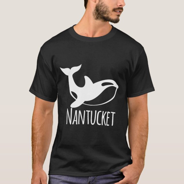 Nantucket kustnära strand segling fisk Cu T Shirt (Framsida)