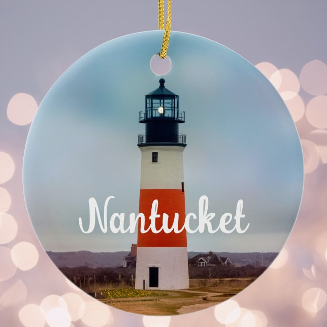 Nantucket Lighthouse Julgransprydnad Keramik (Skapare uppladdad)