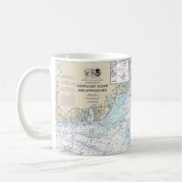 Nantucket Ljud och närmar sig Nautical Chart 1323 Kaffemugg