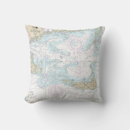 Nantucket Ljud och närmar sig Nautical Chart 1323 Kudde