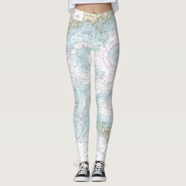 Nantucket Ljud och närmar sig Nautical Chart 1323 Leggings