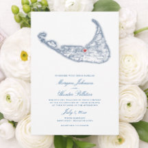 Nantucket MA Karta Elegant Navyblå Bröllop