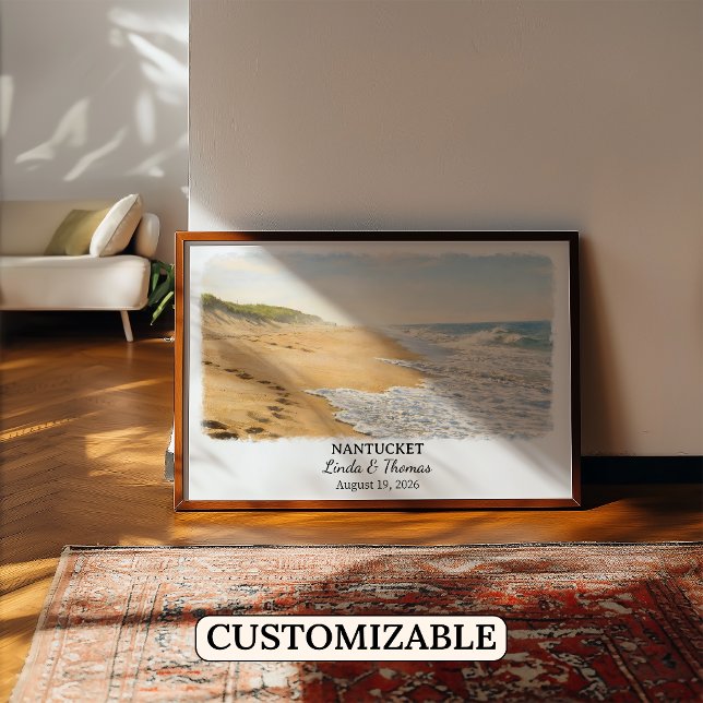 Nantucket Massachusetts Affisch, Akvarell, Anpassa Poster (Skapare uppladdad)