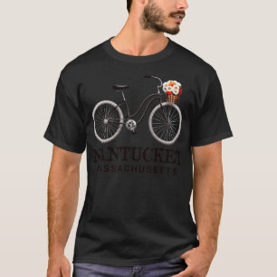 Nantucket Massachusetts Bike Flowers Basket sommar T Shirt