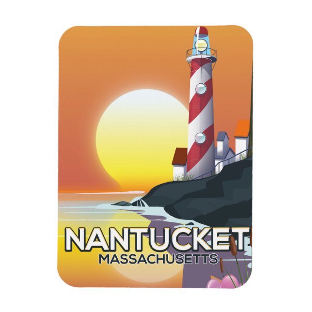 Nantucket Massachusetts fyr reseaffisch Magnet (Vertikal)