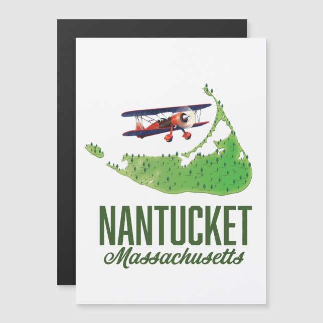 Nantucket Massachusetts Karta (Fram/baksida)