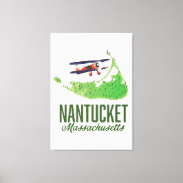 Nantucket Massachusetts Karta Canvastryck